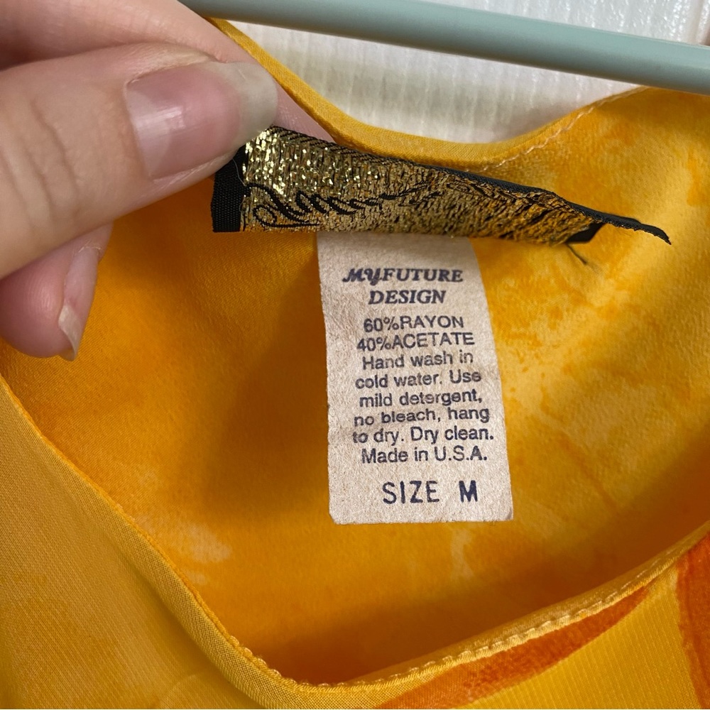Vintage Maxi dress by My Future Design Yellow and Orange women’s Medium - Picture 8 of 8